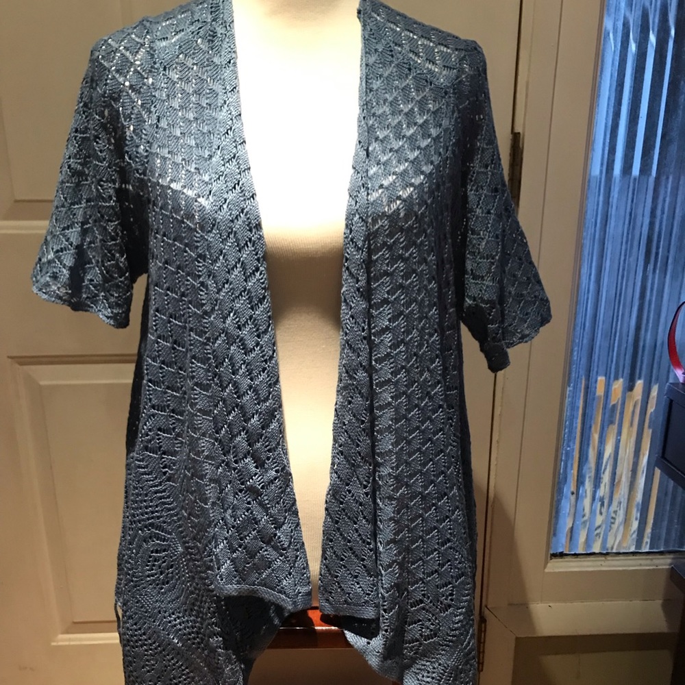 Crocheted open cardigan